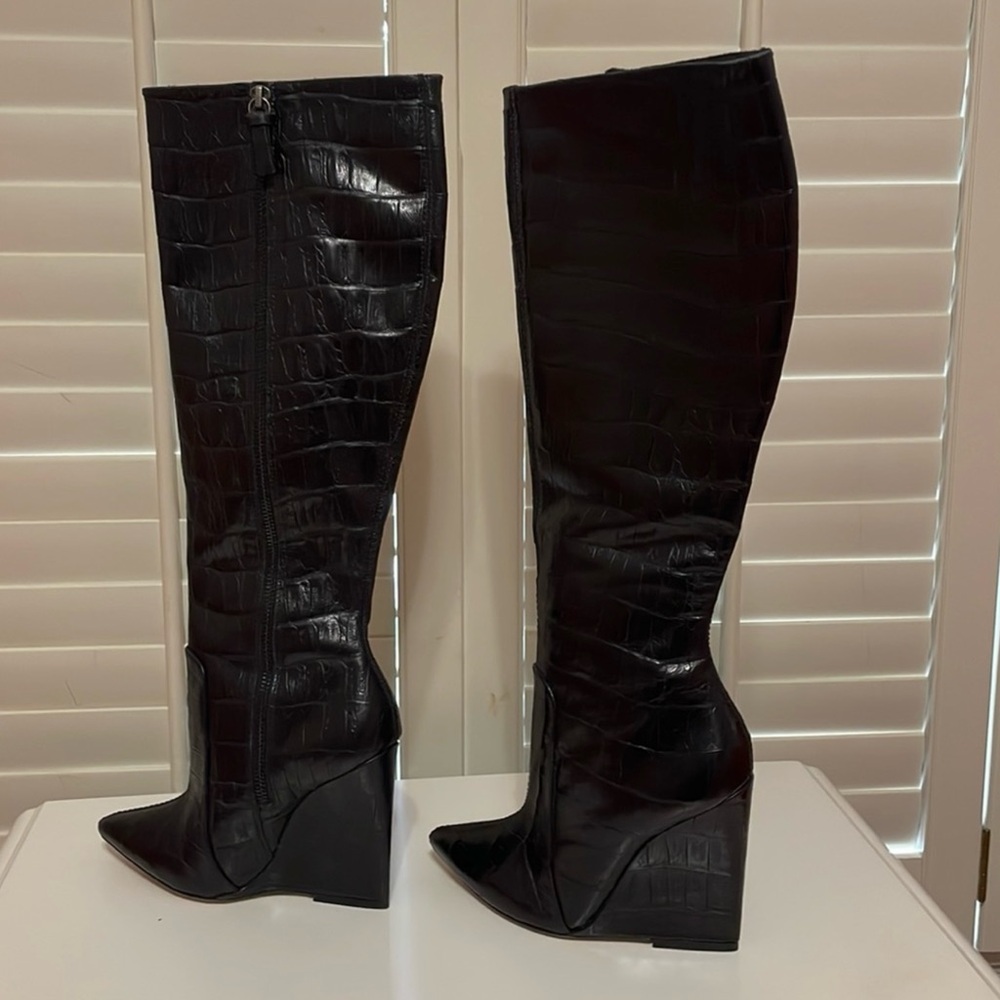 Alice + Olivia Black Knee High Boots Size (US 6) - (EUR 36.1/2)